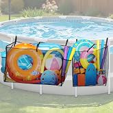 Cosweet 2 Pack Pool Float Storage Bag, Large and Small Dual Size | Mesh Hanging Pool Organizer, Adjustable Straps, Pool Accessories for Inflatable Rafts, Noodles, Balls