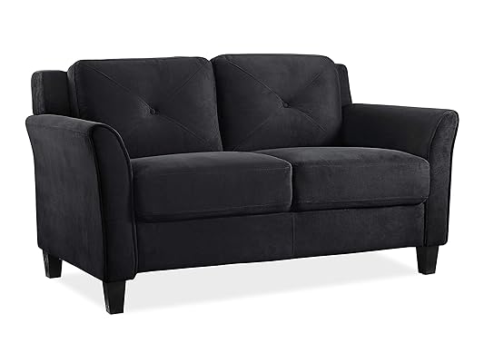 Lifestyle Solutions Grayson Micro-fabric Loveseat, Black