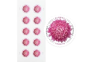 NEWLUCK Pink Chrysanthemum Global Forever International Mail Stamp Sheet (10 Stamps)