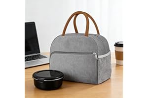 Lunch Bag for Women and Men, Large Capacity Waterproof Lunch Bags with Side Mesh Pockets, Leakproof Insulated Tote Bag for Wo