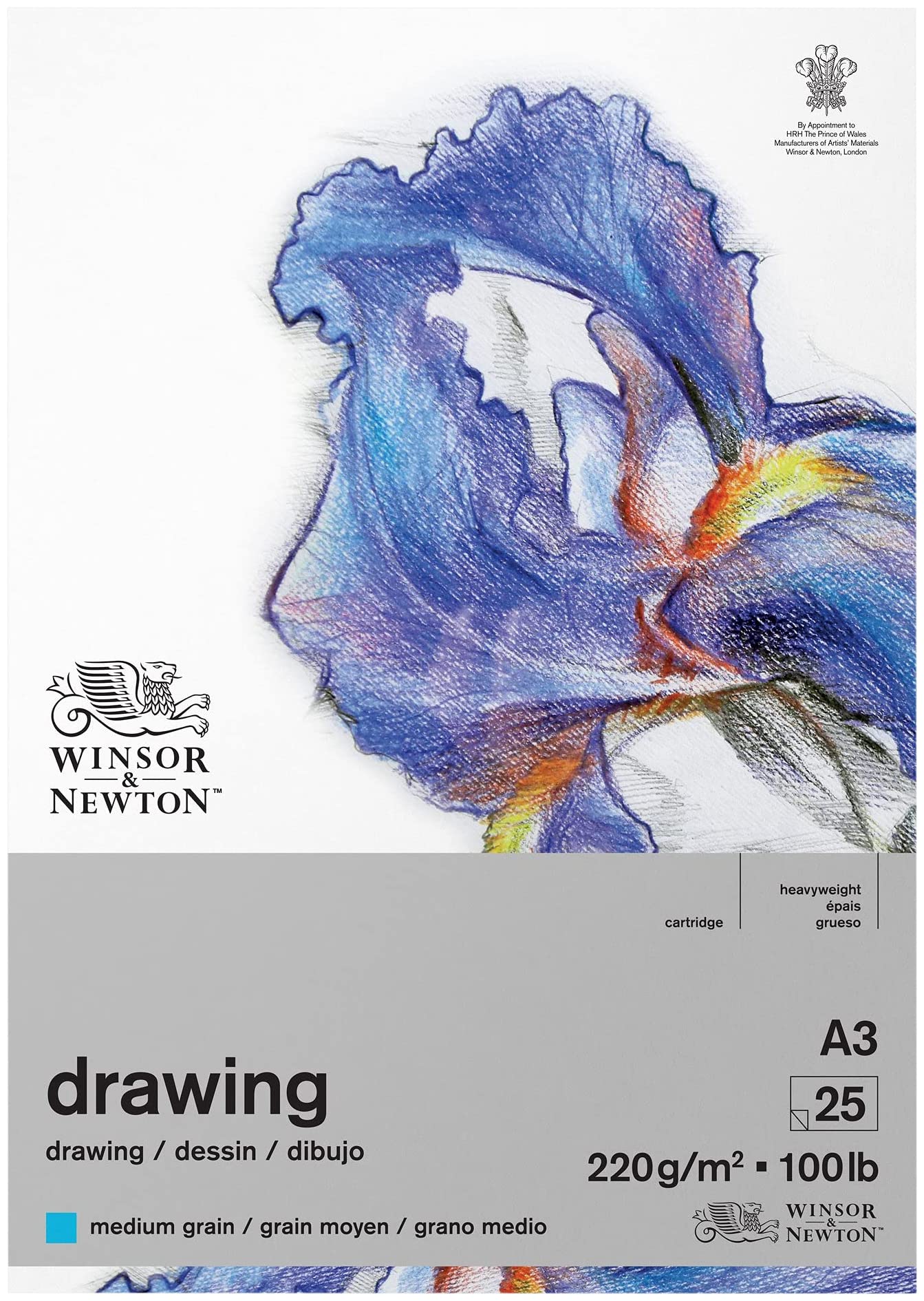 Winsor and Newton 6689748 Drawing Medium Pad, A3 Size, 25 Sheet, 220gsm, Pack of 3