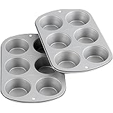 Wilton Recipe Right Non-Stick 6-Cup Standard Muffin Pan, Set of 2
