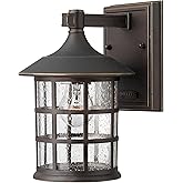 Hinkley Freeport 1800OZ Small Outdoor Wall Mount Lantern, New England Design, Cast Aluminum, Clear Seedy Glass, Oil Rubbed Br