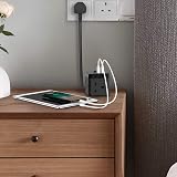 JSVER Cube Extension Lead with 3 USB Ports 5V 2.4A 200cm Cable Black view 3