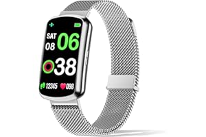 SUNORSHOP Health Fitness Tracker with 24/7 Heart Rate, Smart Watch with Blood Pressure and Blood Oxygen Monitor, Bulit-in 120+ Sport Mode, Sleep Tracking Waterproof Activity Tracker for Women Men (Silver)