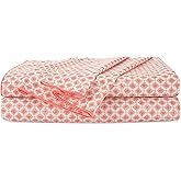 4-Piece EcoPure Queen Size Sheet Set | 100% Organic Cotton Sheets | Comfort Washed Sheets | Cooling | Deep Pocket Bed Sheets | GOTS Certified | Orange