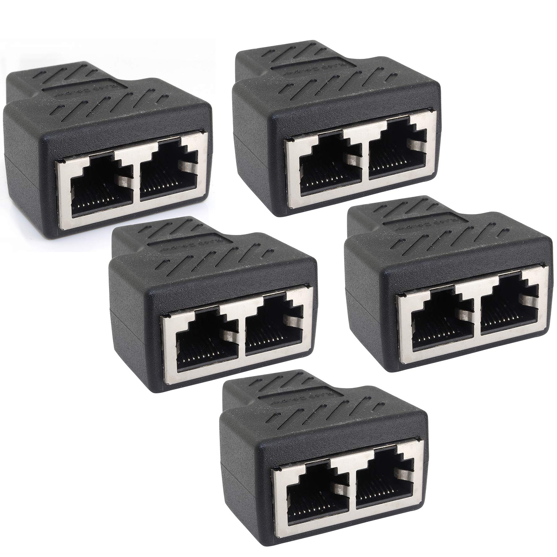 1aTTack.de Cat.6A network cable cable connector cable splitter adapter RJ45 compatible with Cat5 Cat6 Cat7 Cat8 5 pieces — image 1