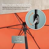 VonHaus Parasol 2.7M Garden Umbrella – Sun Shade Canopy with Tilt, Crank view 6