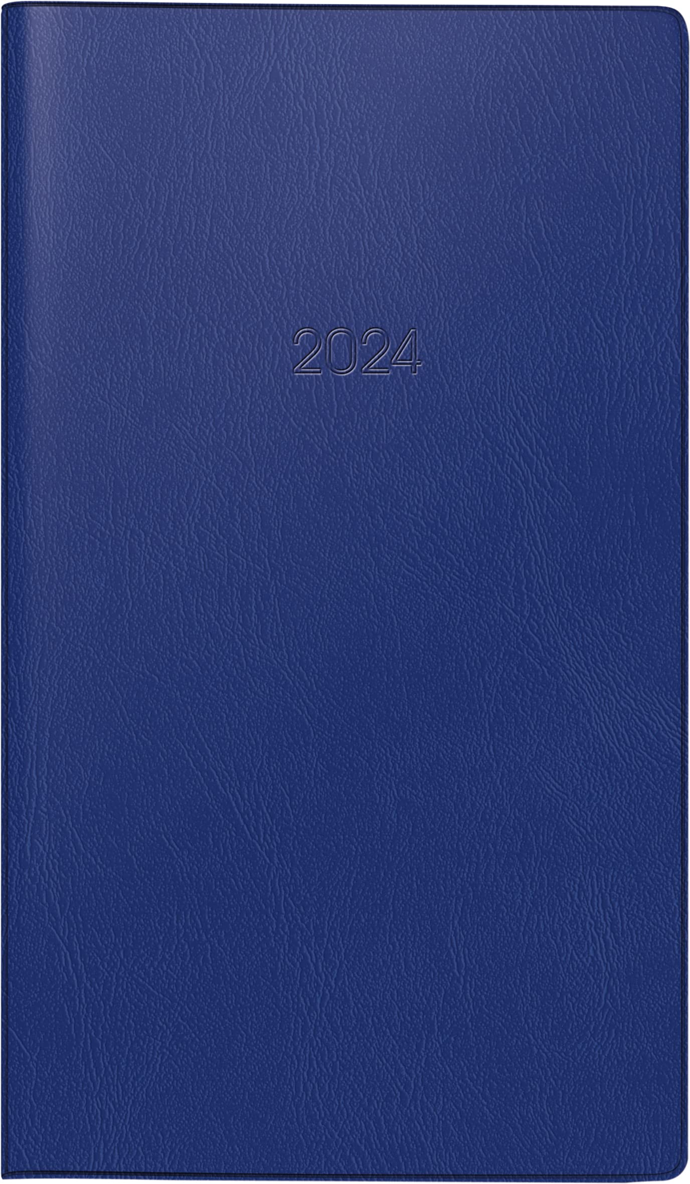 BRUNNEN Weekly calendar model 755 2024, 2 pages = 1 week landscape, sheet size 8.7 x 15.3 cm, dark blue