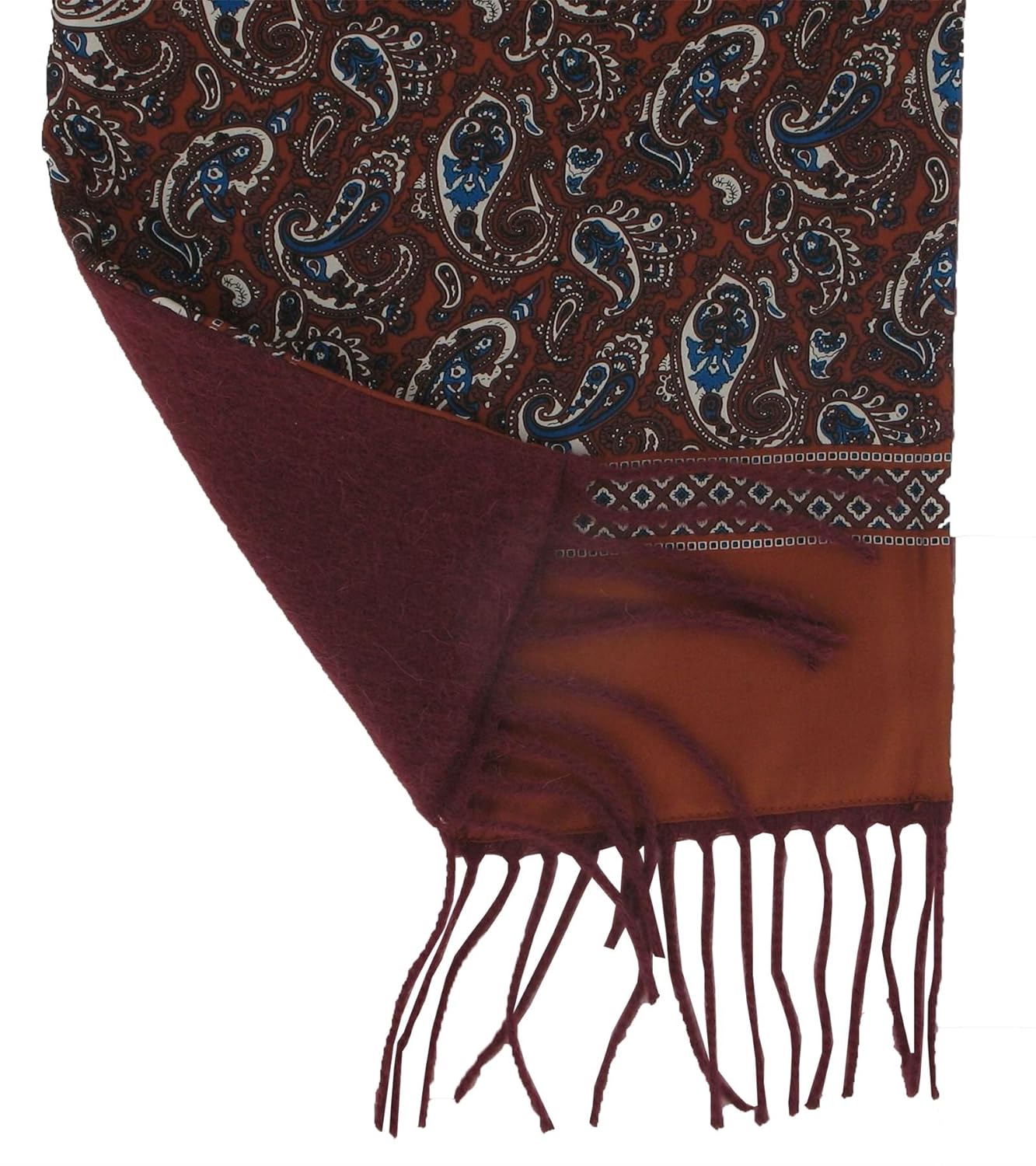 Mens Silk Scarf Reversible Paisley Print Rust Mens Scarf Amazon.co