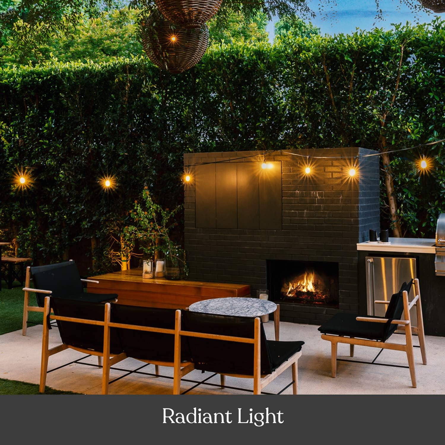 Brightech Ambience Pro - Waterproof Solar LED Outdoor String Lights – 1W Retro Edison Globe Bulbs - 27 Ft Bistro Lights Create Cafe Ambience in Your Yard, Pergola - Warm White: Home Improvement
