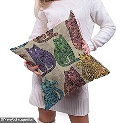 Ambesonne Tattoo Fabric by The Yard, Colorful