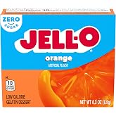 Jell-O Zero Sugar Gelatin Dessert Mix, Orange Flavored, Classic Fruit Gelatin for Easy Desserts &amp; Recipes, 0.30 oz (Pack of 6)