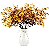 LYDTICK 12 Pcs Fall Flowers Artificial for Decoration, Babys Breath Artificial Flowers Orange Fake Flowers Gypsophila Bouquet for Home Centerpiece Table Décor