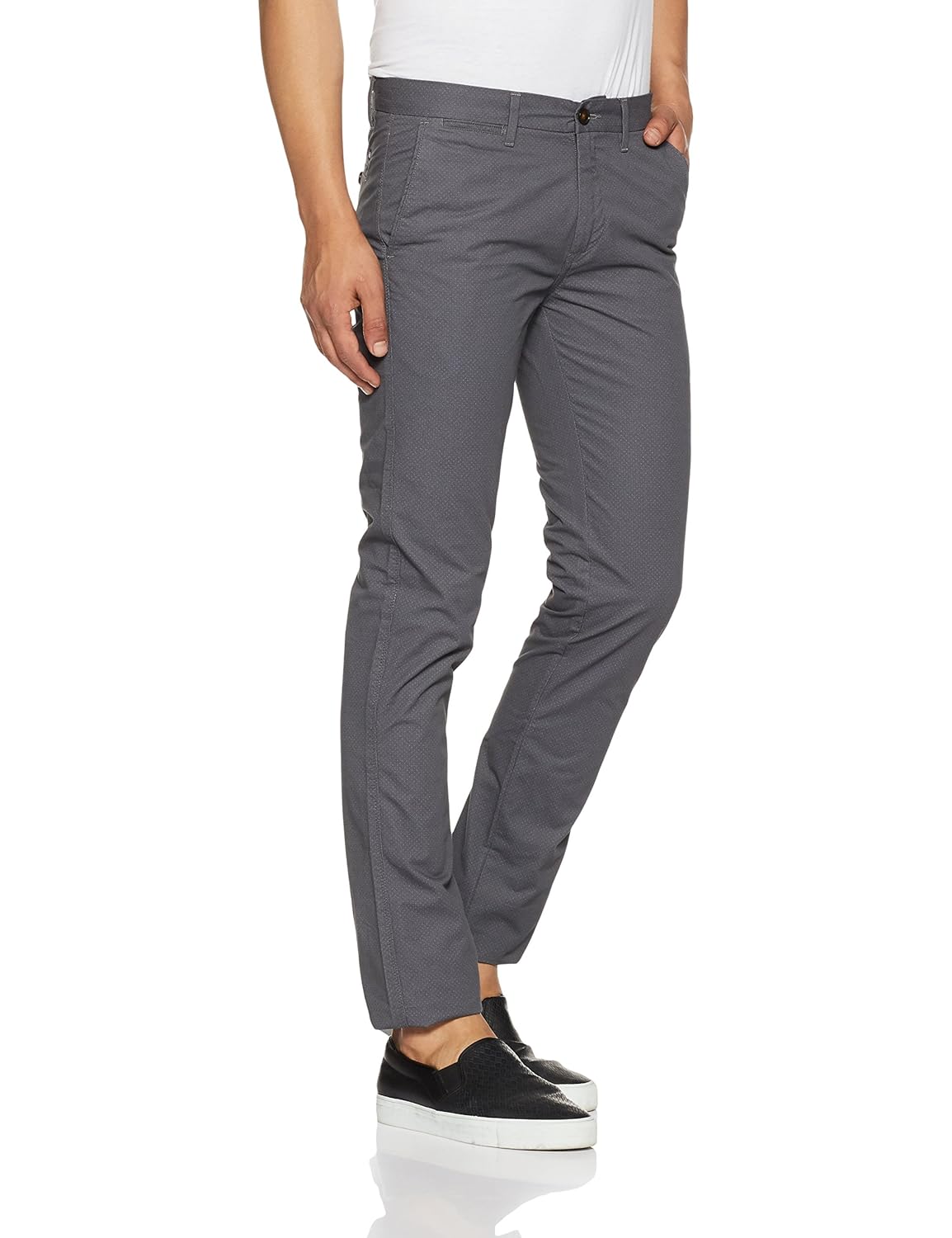 arrow sports men's straight fit cotton casual trousers