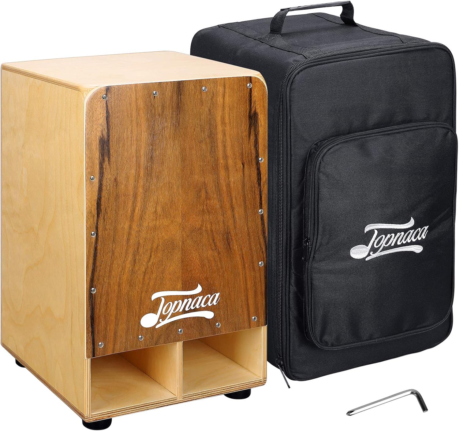 Topnaca String Cajon Box Drum, Wooden Percussion Box, with Internal ...