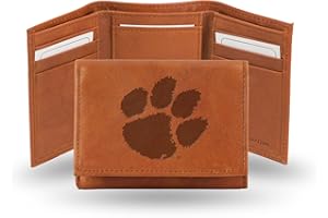 Rico Industries NCAA Alabama Crimson Tide Embossed Leather Trifold Wallet, Tan