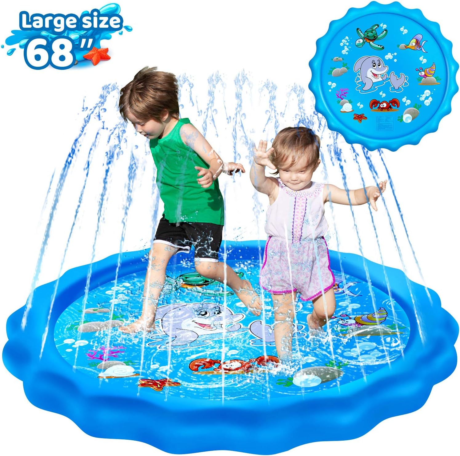 Sprinkle and Splash Play Mat Kiddie Baby Toddlers Swimming Wading Pool