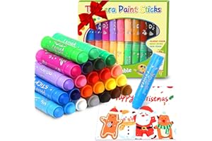 Duchong Tempera Paint Sticks with 24 Assorted Colors, Washable Paint Set for Kids, Quick Drying and No Mess Paint Sticks for Arts and Crafts Supplies, Ideal Stocking Stuffers for Kids Toddler 1-3 2-4