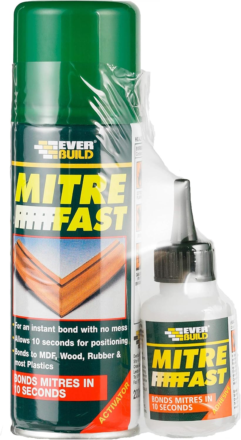 Everbuild Mitre Fast Two Part Instant Bonding Kit, 50 g Adhesive, 200 ml Activator & Stick 2 Industrial Grade General Purpose Superglue, Clear, 50 grams - Image 3