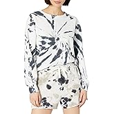 Danskin Women's Spiral Print Tie-dye Pullover Sweatshirt