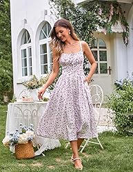Summer Corset Dress for Women Ruched Bust Floral