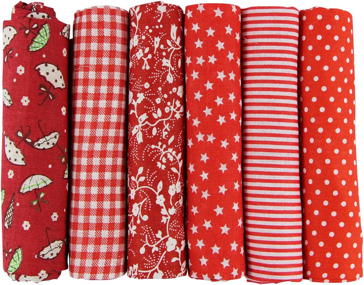 UOOOM 6pcs 50 x 50cm Patchwork Cotton Fabric DIY Handmade Sewing