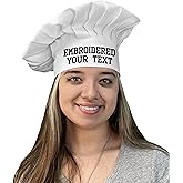 PLACE4PRINT Personalized Chef Hat with Custom Embroidered Name or Text – Adjustable Professional Cooking Hat for Men & Women, Baking, BBQ, Kitchen, Restaurant Use