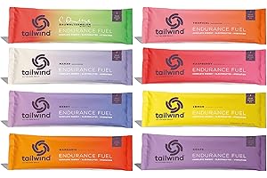 TAILWIND NUTRITION Tailwind Grab-and-Go Endurance Fuel Single Serve Assorted Flavors (Pack of 8) - Hydration Drink Mix with Electrolytes, Carbohydrates - Non-GMO, Gluten-Free, Vegan, No Soy or Dairy