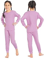 Resinta 3 Sets Girls Waffle Thermal Underwear Set