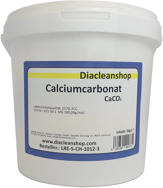 Calcio carbonato 5 kg in qualità alimentare E170 100 di Origine Naturale CaCo3 5000 G