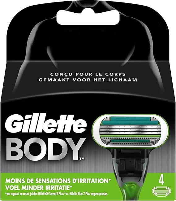 Gillette Body Razor Blades 4 Replacement Blades Amazon.co.uk Health