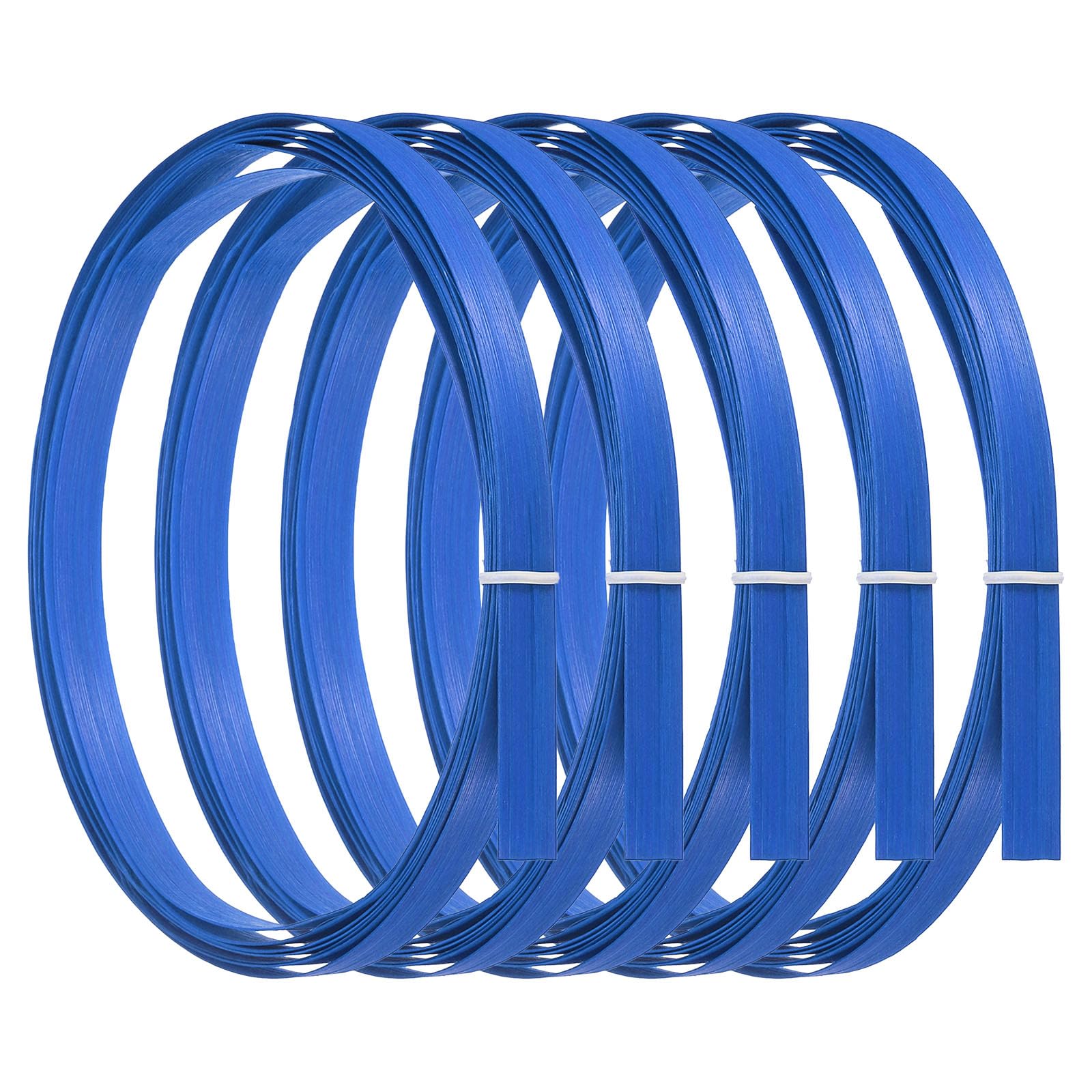 PATIKIL Bamboo Strips for Weaving 7/16" x 10 Ft, 5 Pack Thin Flat Wicker Rattan Cane Reed for Making Basket Webbing DIY Crafts, Sky Blue