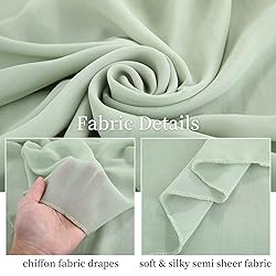 Wedding Arch Draping Fabric, 2 Panels 18FT Sage