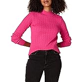 Amazon Essentials Women's Classic-Fit Lightweight Cable Long-Sleeve Mock Neck Sweater