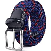 Fabio Valenti Canvas Elastic Fabric Woven Stretch Braided Belts for Men Women Junior with Multicolored/Full Sizes