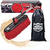 RideKings Car Duster Exterior Scratch Free, Wax Cotton Auto Dust Remover with Extendable Handle, Car Cleaning Brush for SUV, Truck & RV