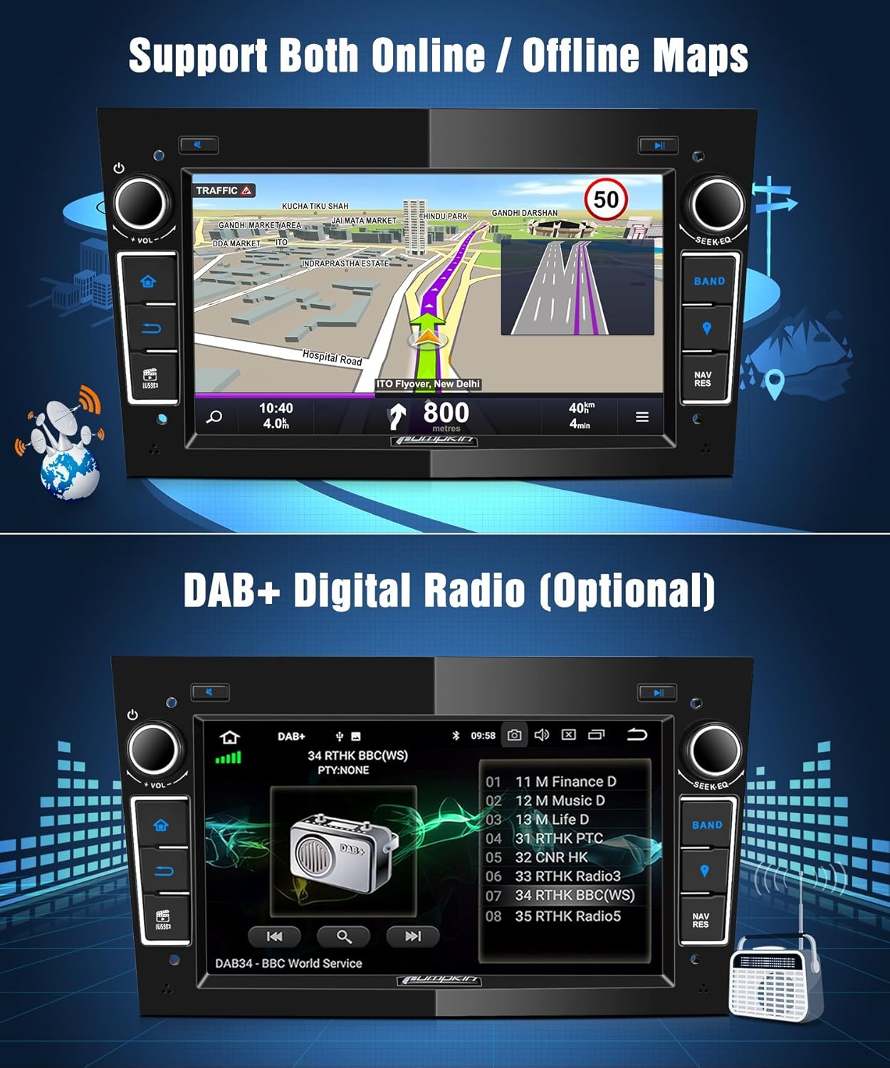 PUMPKIN Android 8.0 Car Stereo Head Unit for Vauxhall: Amazon.co.uk:  Electronics