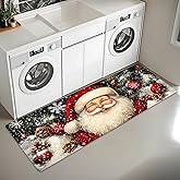 Christmas ﻿Laundry Room Runner Rug 20x47 inch Holiday Decor Runners for Kitchen Non-Slip Waterproof Long Carpet for Living Ro