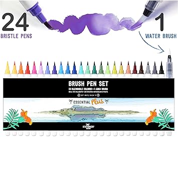 Colouring Splash Kitchen Island stationery island brush pen set real brush tips watercolour brush pens essential plus for calligraphy