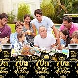 COSORO 2pcs Black Gold 70th Birthday Tablecloth 137 x 274 cm view 6