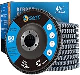 SATC 80 Grit Flap Discs 115mm Zirconia 10 Pack Type 29 for Angle Grinder