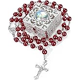 FLAFARY First Communion Rosarys for Girls and Boys, RosaryBeads Catholic for Men, Women, Rosary Necklace as Gifts for Mother, Grandmother, Elders