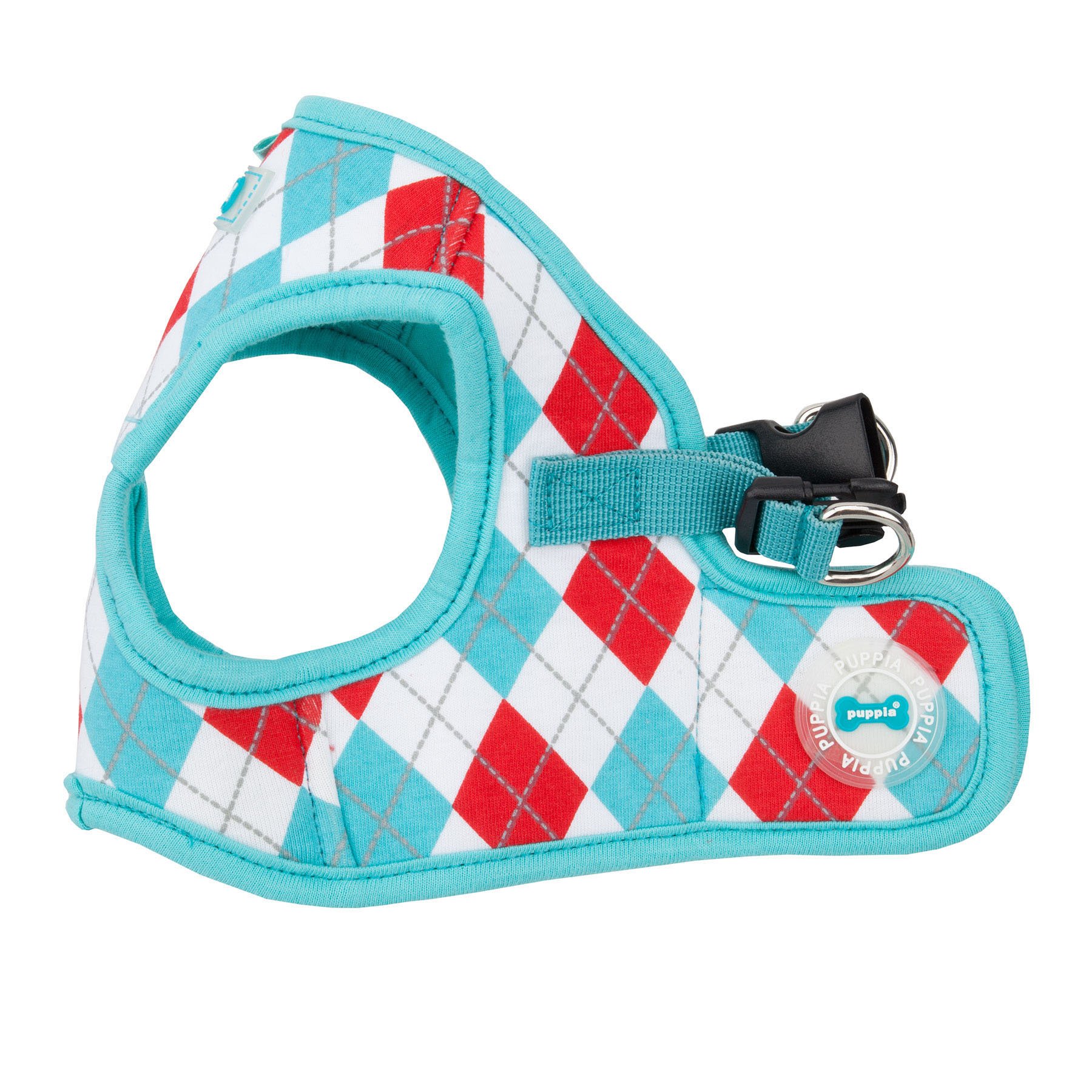Puppia Argyle Harness B, X-Large, Aqua