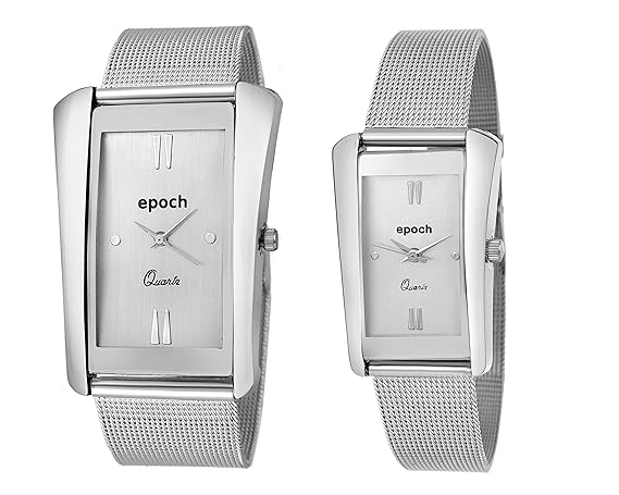 Analogue Silver Dial Couples Watch for Men and Women