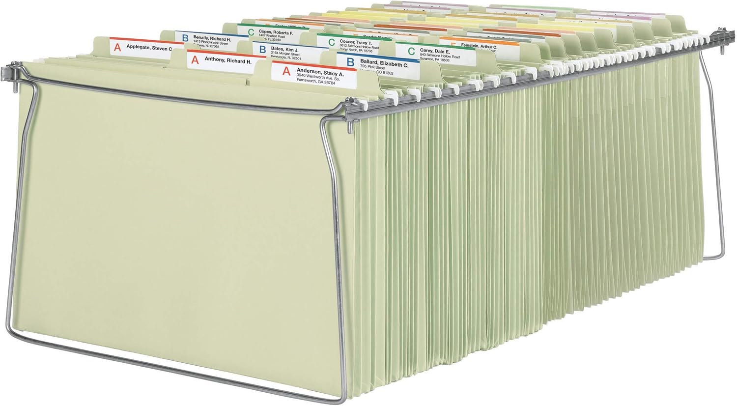 Smead Steel Hanging File Folder Frame, Letter Size, Gray, Adjustable Length 23" to 27", 2 per Pack (64872) : Office Products