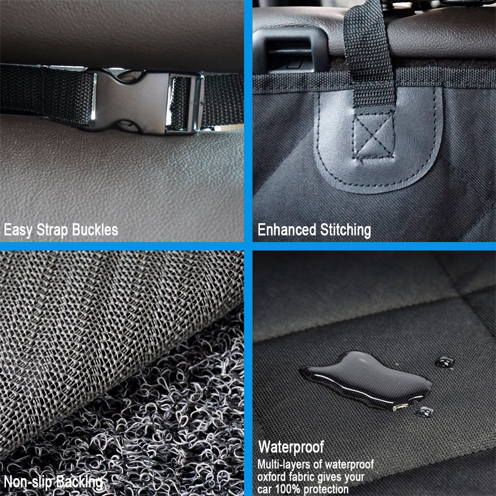 ledorr Dog Car Seat Cover, Trunk Cargo Liner, Universal Fit Pet Seat Cover for Cars, Trucks & SUVs, Waterproof Nonslip Washable Pet Mat