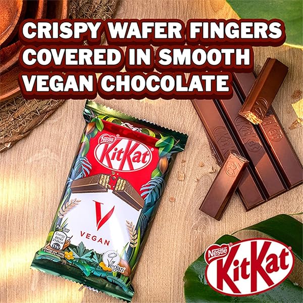 KITKAT VEGAN 4 FINGER BAR, 41.5G – PLANT BASED CHOCOLATE WAFER BAR, DAIRY FREE HEALTHY CHOCOLATE, 1.46 OUNCE