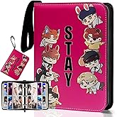 KEFEIKJ Cute Trading Photocard Binder, STAY Photo Album Cartoon Card Holder Book Storage 900 Cards with Sleeves for Lomo Cards Gift - Boys & Girls, idol Photo Protect (Purple-pink)