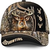 CleveFit Premium Deer Hunting Cap, Classic Deer Hunter Baseball Cap, American Hunter Brow Brown Adjustable Hat, Outdoor Hunting Dad Hat for Men